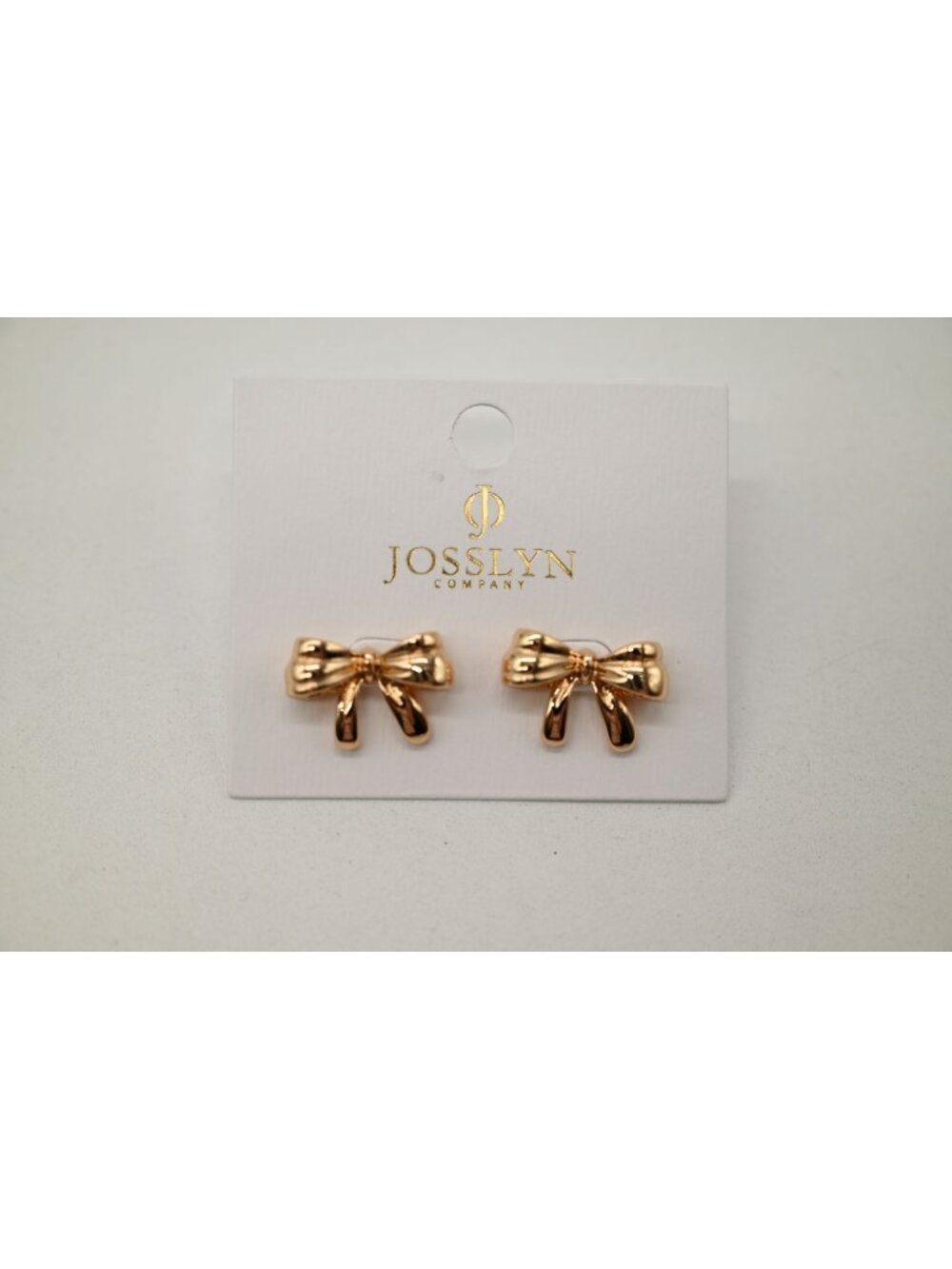 NWT Josslyn Gold Tone Bow Stud Earrings Coquette Ribbon Chic Feminine Jewelry